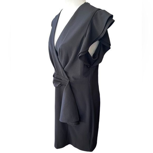 DKNY Black Mini Pleated Sheath Cocktail Dress LBD- 12 - Picture 2 of 9